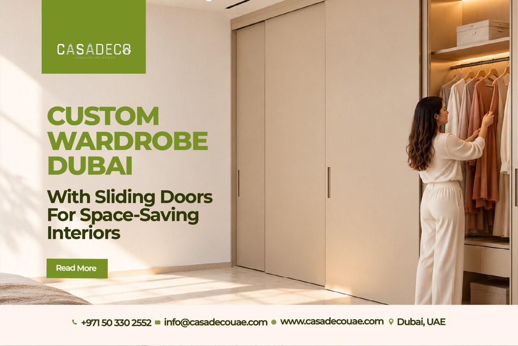 Custom Wardrobe Dubai with Sliding Doors for Space-Saving Interiors